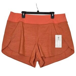 Athleta Run With It Textured 3.5" Shorts Plus Sz 2X Orange Running Athletic New